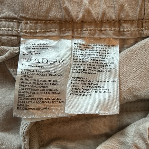 Men’s H&M Regular Fit Cargo Pants Light Tan Size M - Picture 6 of 12